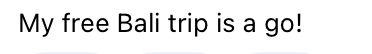 Paid to fly to Bali to present